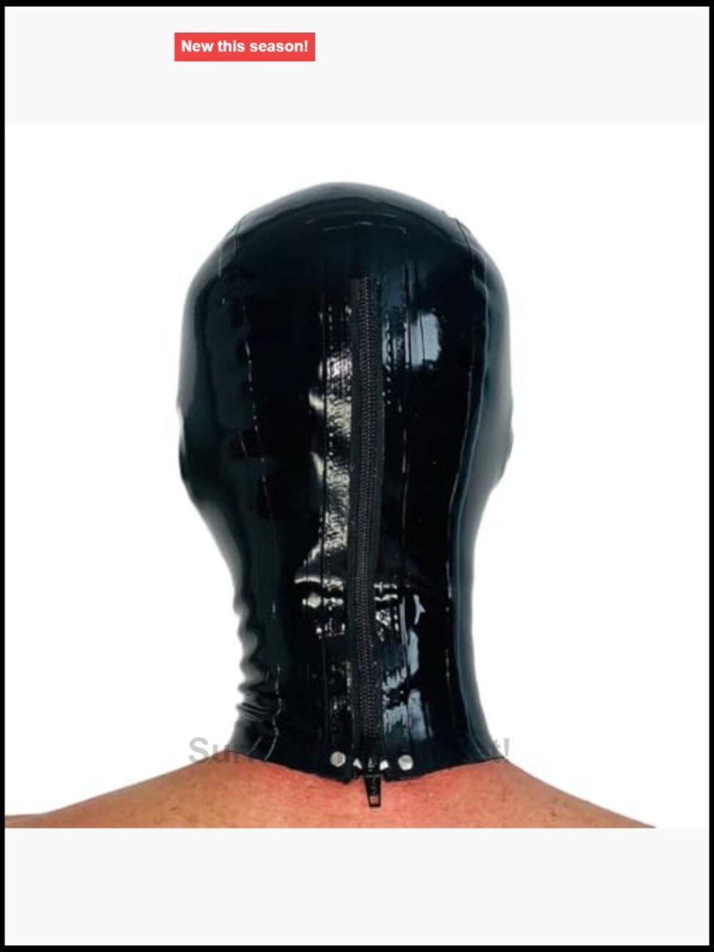 Latex Mask with Back Zipper, Handmade Rubber Hood for Latex Lovers - Picture 3 of 7